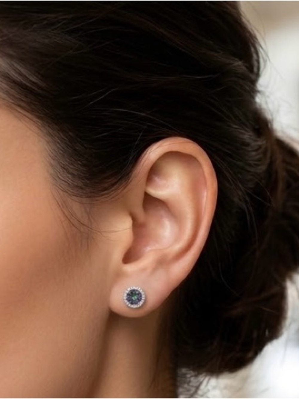 Iridescent Mystic Topaz
Halo Stud Earrings